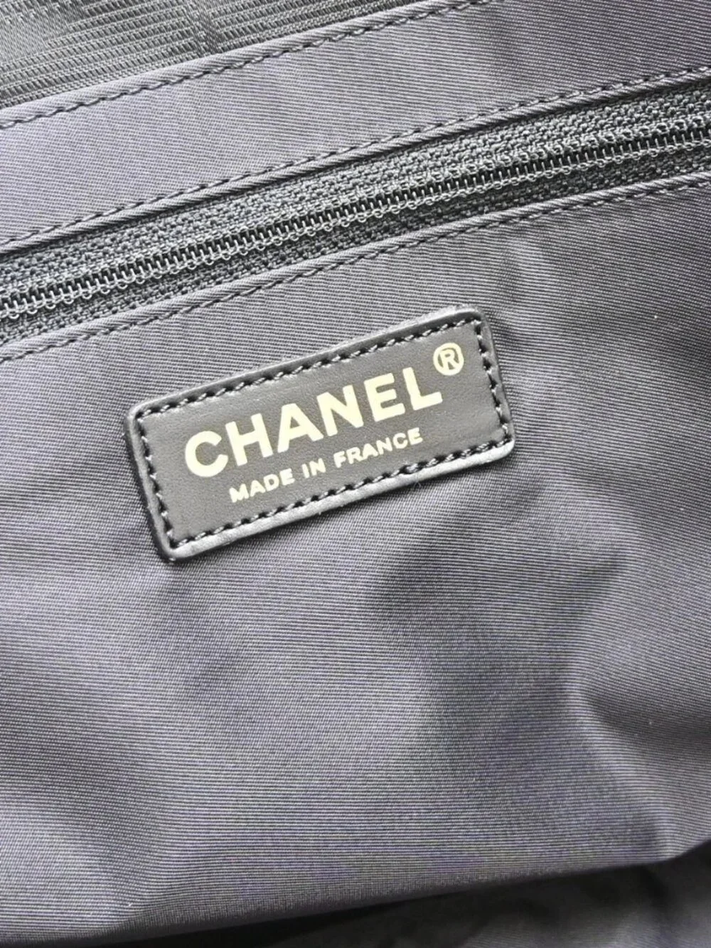 Best07 Chanel Black Jacquard Nylon Travel Line Tote Handbag KQ01610